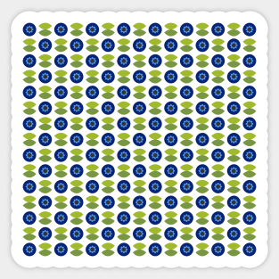 Cartoon Blueberry Leaves Pattern Sticker